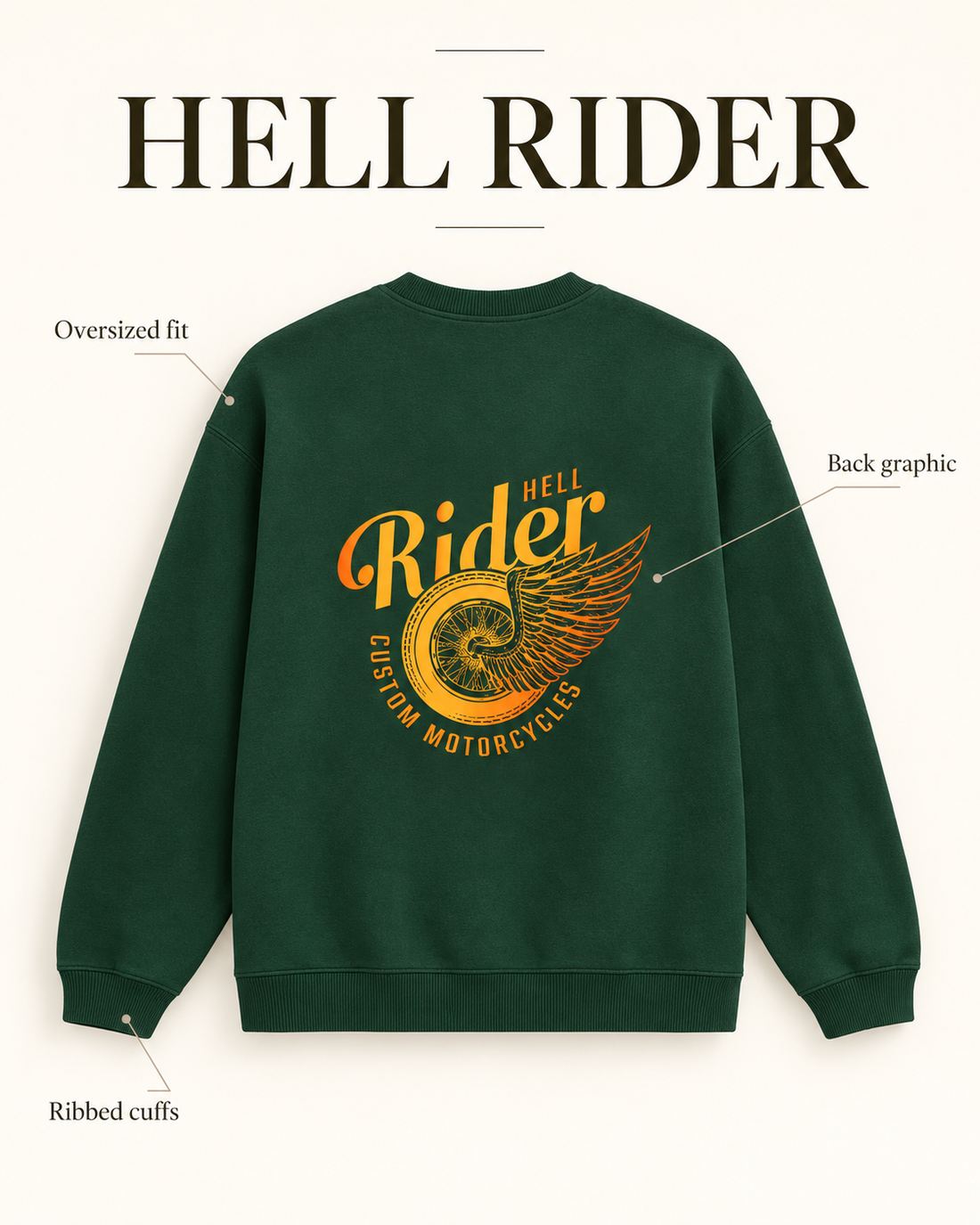 Hell Rider - Unisex Oversized Sweatshirt — product features