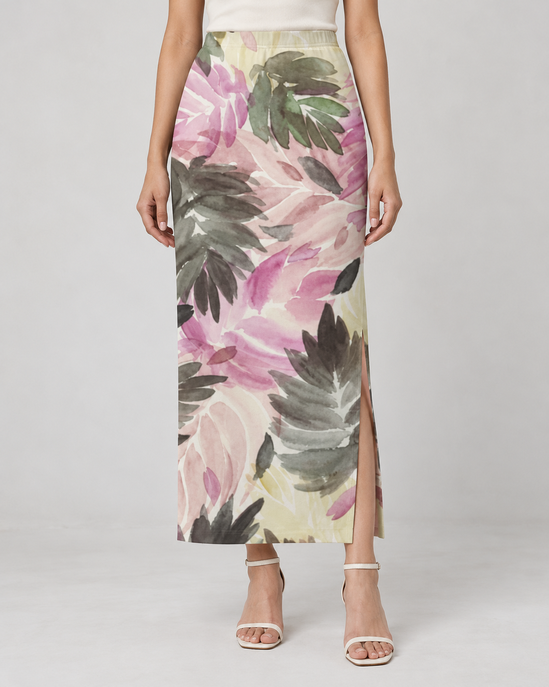 Painted Petal Pencil Skirt — construction detail