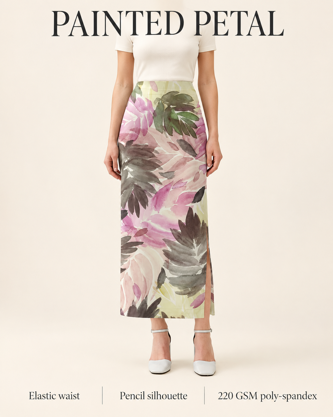 Painted Petal Pencil Skirt — product features