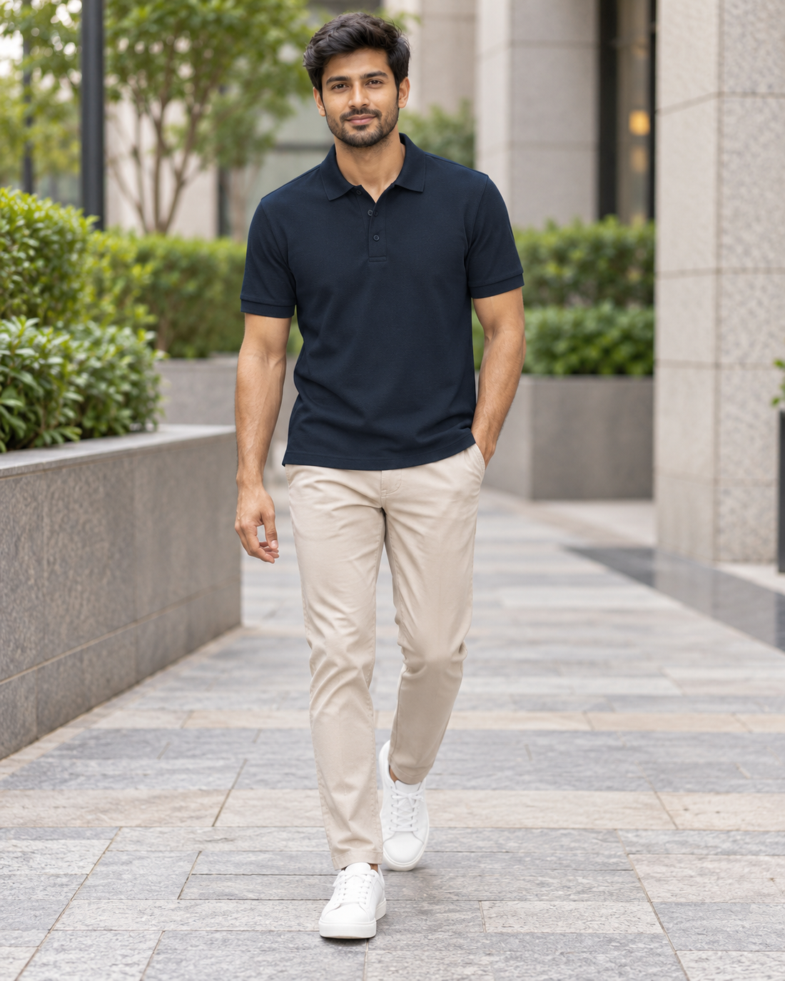 Classic Men’s Polo – Timeless Comfort & Style — full-length front lifestyle