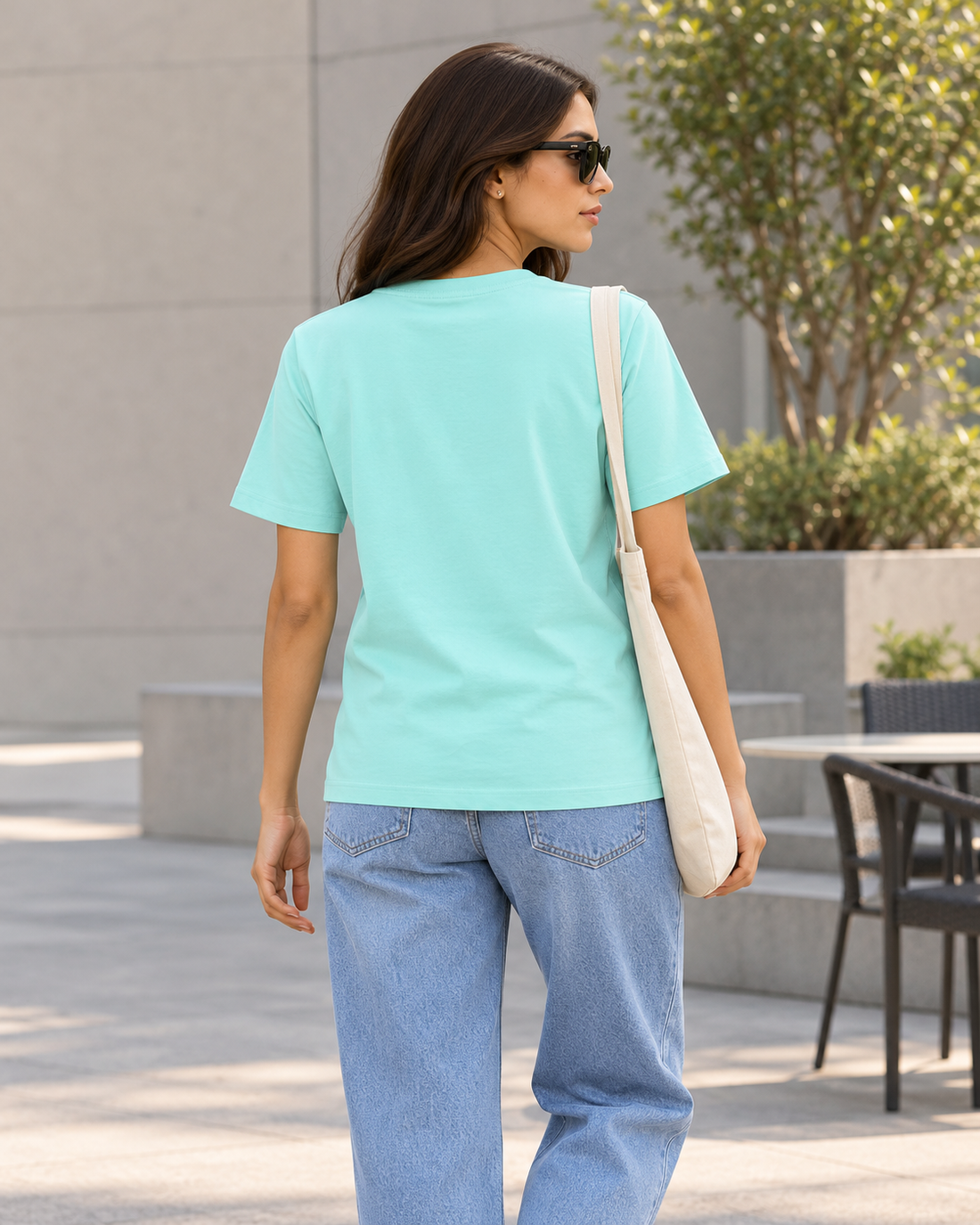 Classic Unisex Crew Neck T-Shirt – 100% Cotton 180 GSM Regular Fit Tee — back lifestyle photo