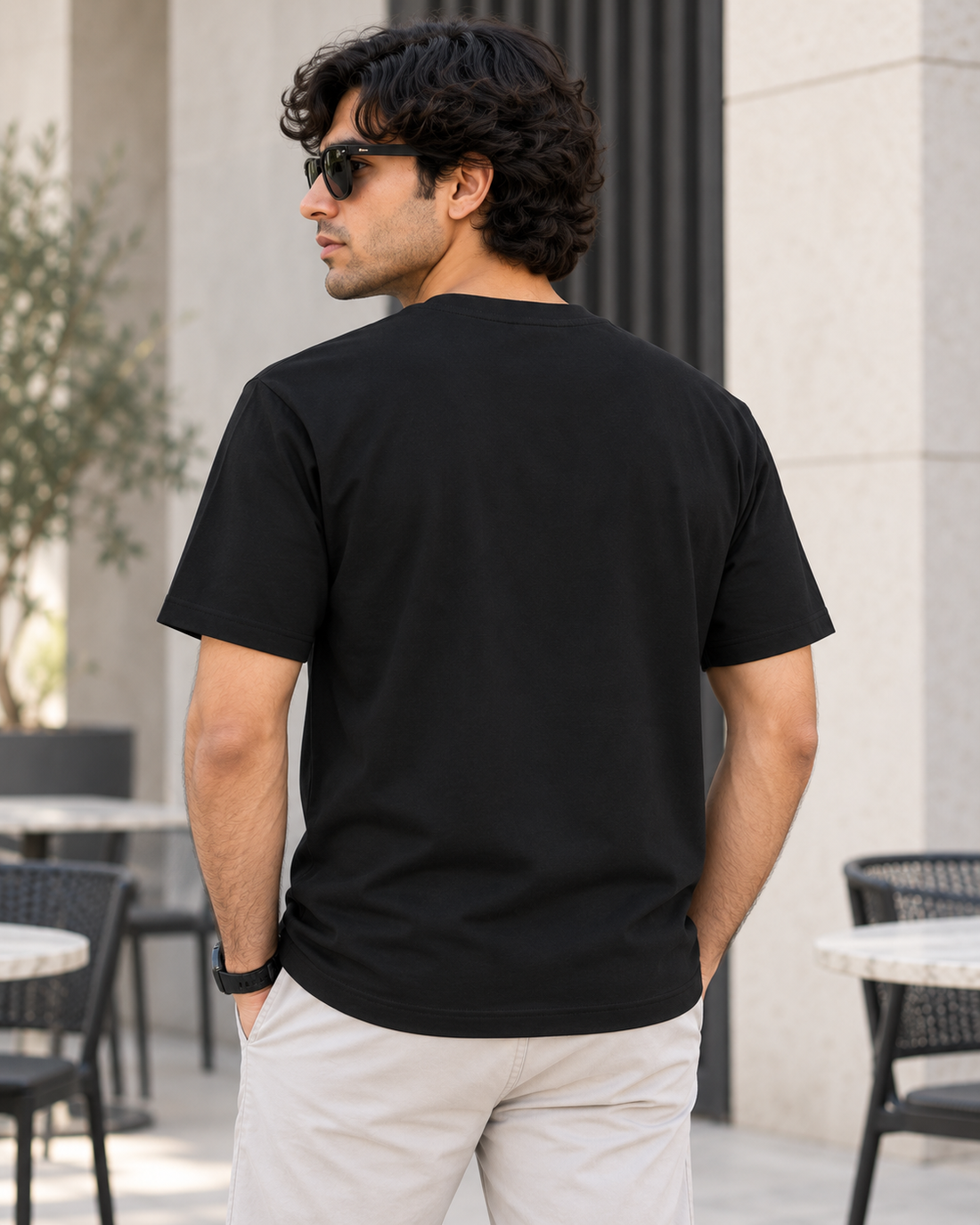 Standard Unisex Crew Neck T-Shirt – 100% Cotton 180 GSM Everyday Tee — back lifestyle photo