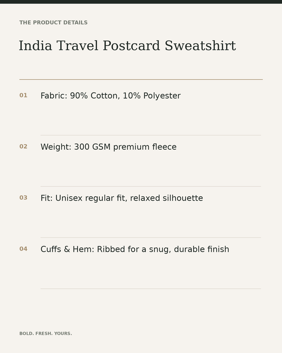 India Travel Postcard Sweatshirt – Retro Graphic Unisex Streetwear — product details, fabric, fit and care