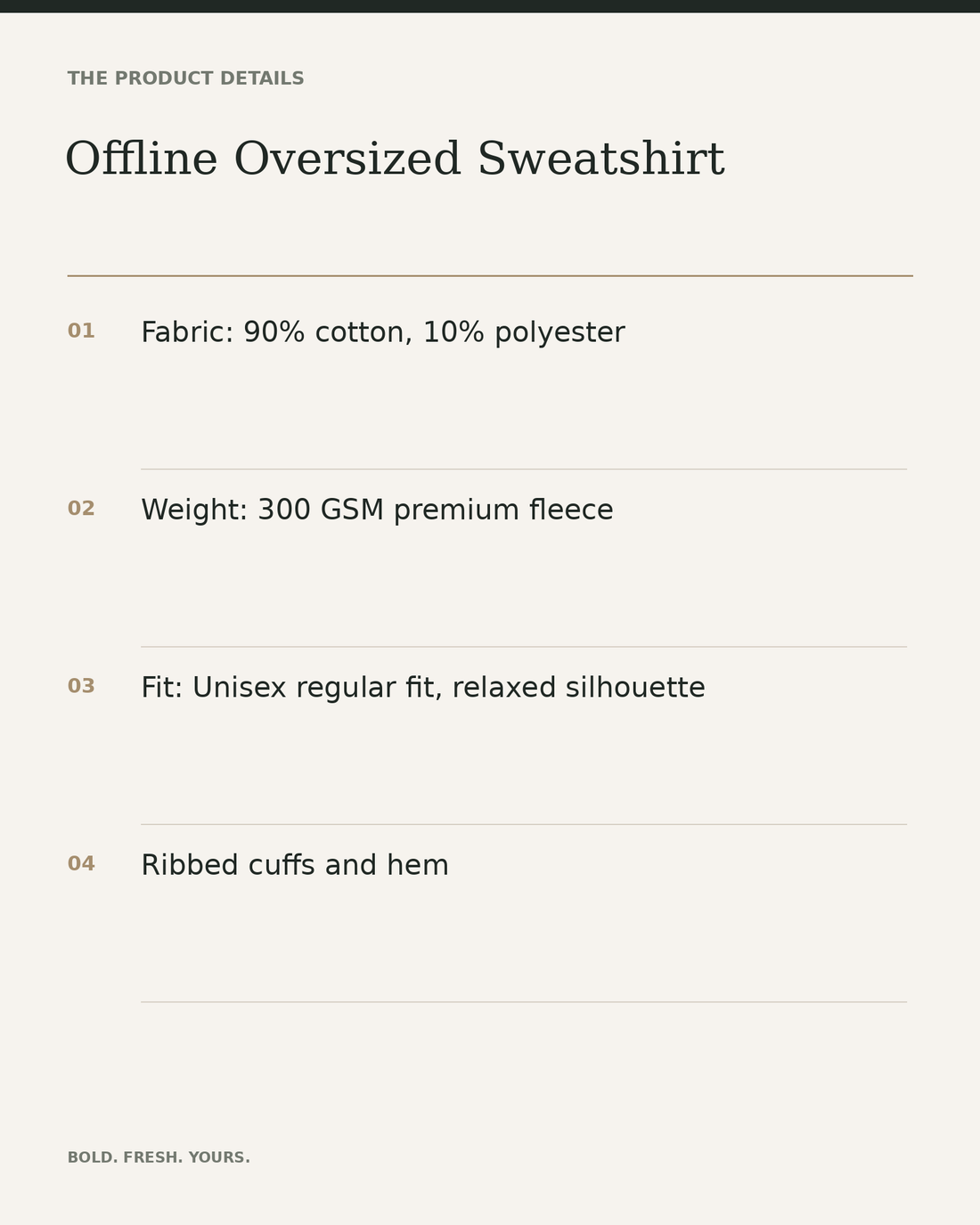 Offline Oversized Sweatshirt – Graphic Unisex Streetwear — product details, fabric, fit and care