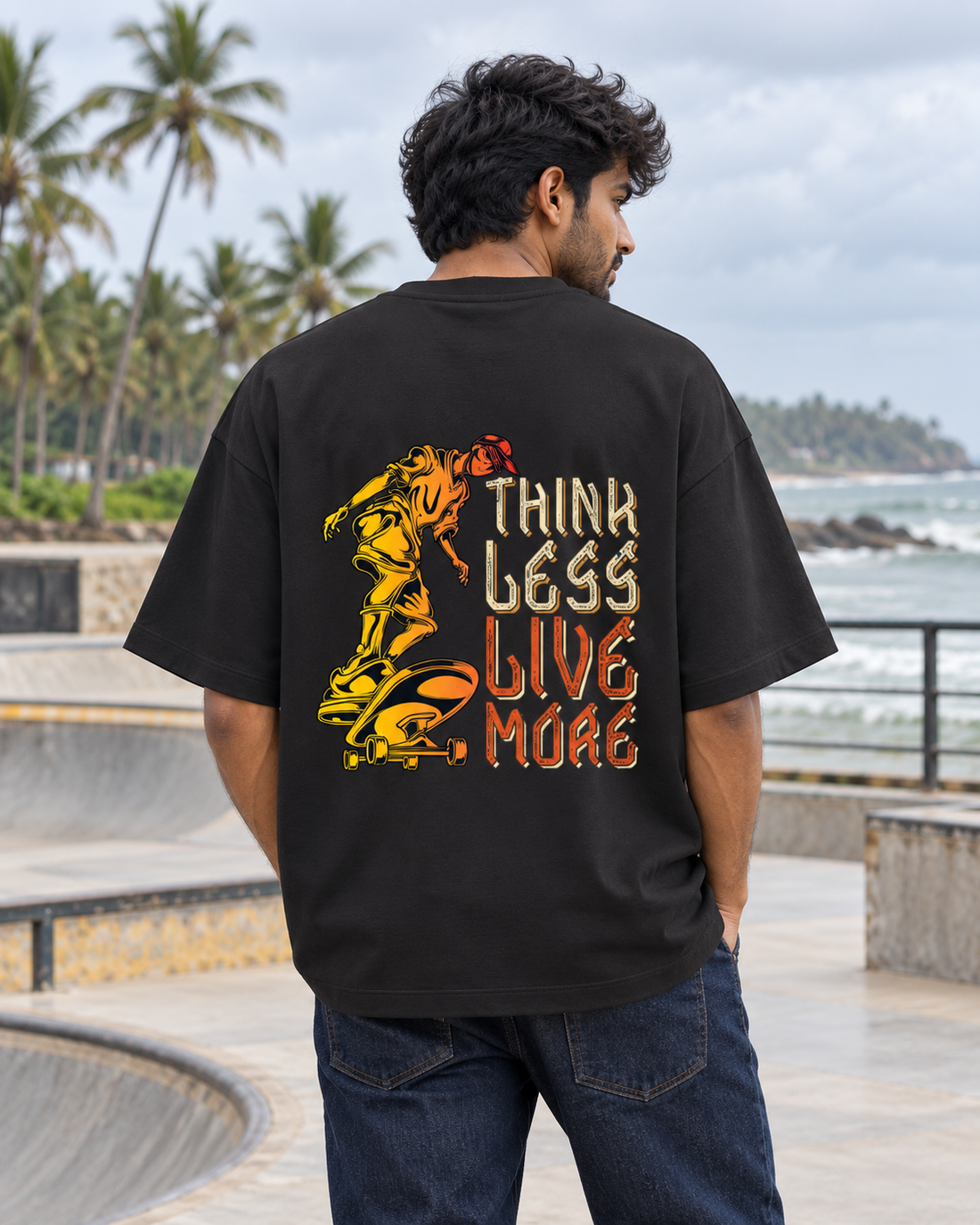 Worn In, Stood Out Oversized Terry Tee — male back lifestyle