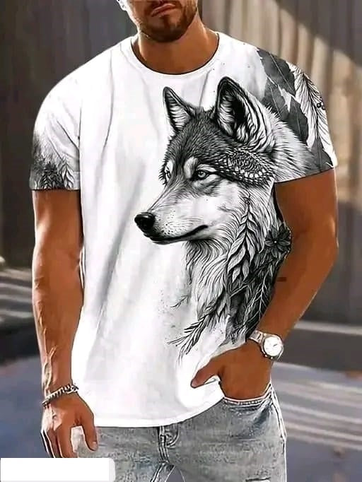 Men & Women Casual Printed Dog Tee – Oversized Fit Streetwear T-Shirt