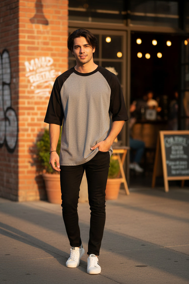 Oversized Raglan Tee | Streetwear Drop Shoulder T-Shirt alternate view