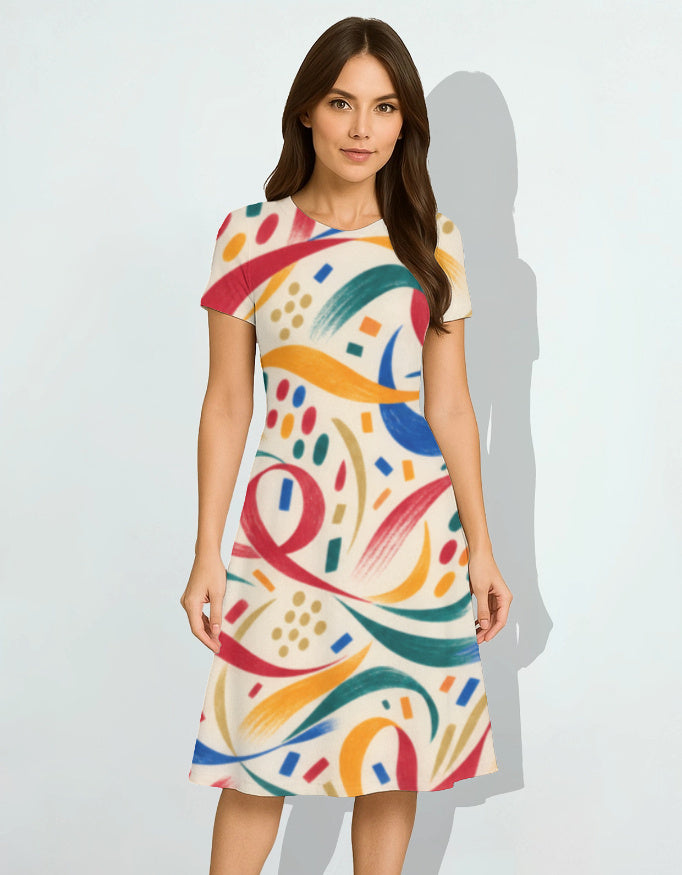 Sunset Canopy A-Line Flare Dress | Women's Stretch Poly-Spandex Dress alternate view