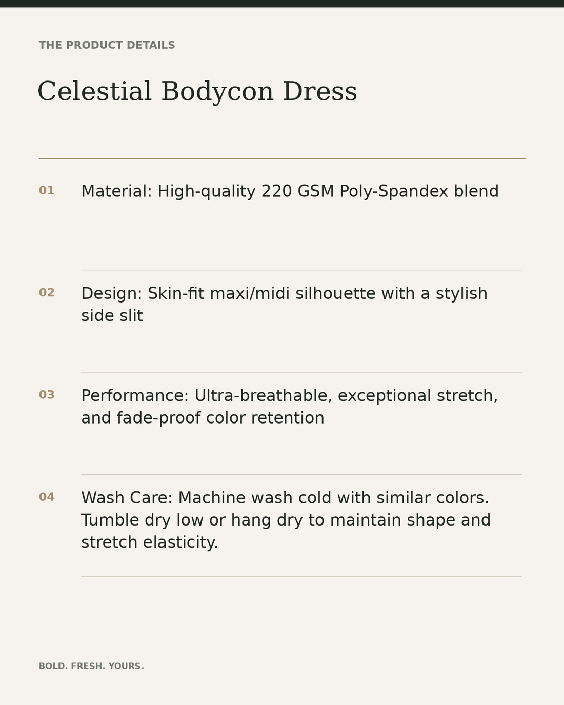 Celestial Bodycon Dress — product details, fabric, fit and care