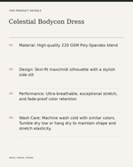 Celestial Bodycon Dress — product details, fabric, fit and care