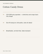 Cotton Candy Dress — product details, fabric, fit and care