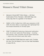 Women's Floral T-Shirt Dress — product details, fabric, fit and care