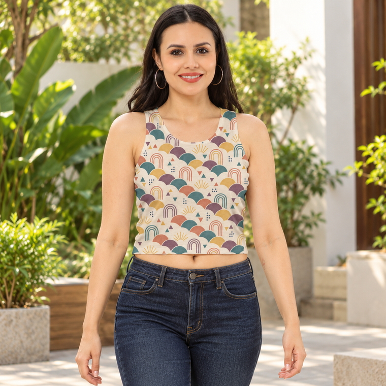 All-Over Print Crop Tank Top | Women's Sublimation Print Tank