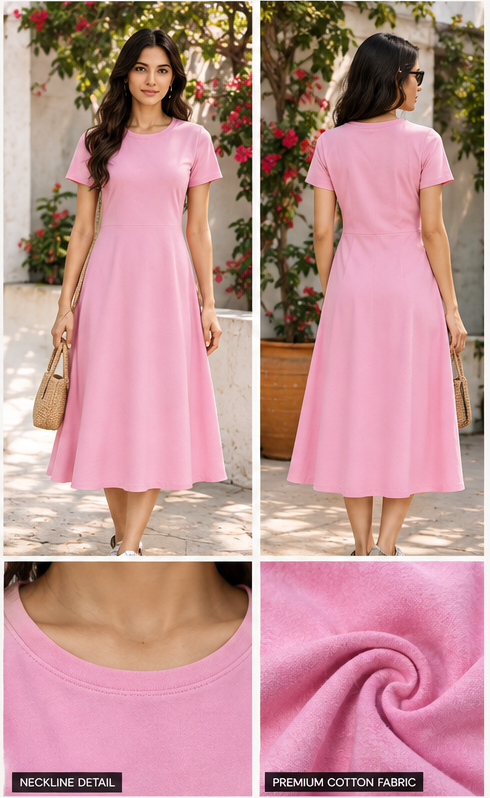 Baby Blush lifestyle front, back and neckline detail