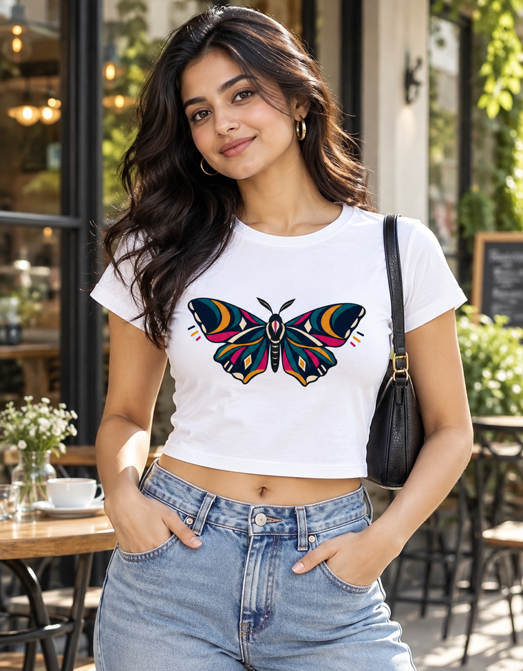 Soft Stretch Cropped Baby Tee | Women's Bio-Wash Cotton Tee