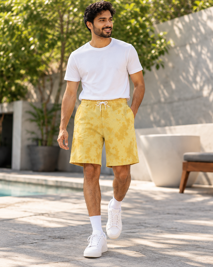 Unisex Luxury Tie-Dye Shorts – 260 GSM Heavyweight Cotton Blend alternate view