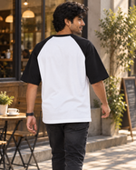 Oversized Raglan Tee | Streetwear Drop Shoulder T-Shirt — back lifestyle photograph