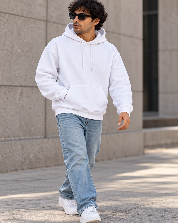 Unisex Hoodie – Heavyweight Cotton Fleece Pullover, 300 GSM | StitchPop alternate view