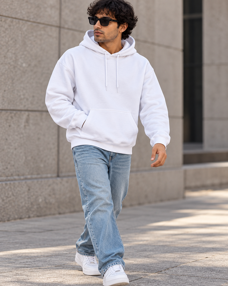 Unisex Hoodie – Heavyweight Cotton Fleece Pullover, 300 GSM | StitchPop alternate view