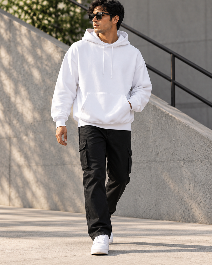 Unisex Oversized Hoodie – 400 GSM Heavyweight Cotton Blend, Dropped Shoulder | StitchPop alternate view