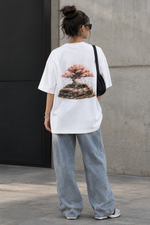 Blossom Reclaimed Car oversized white tee back print lifestyle