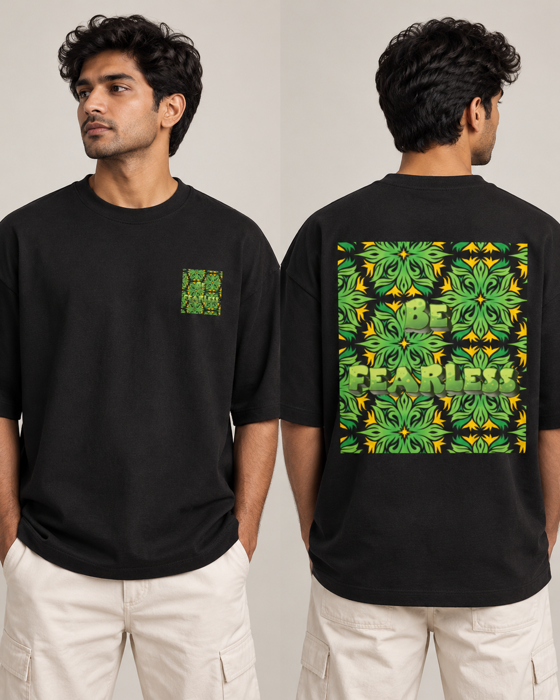 Be Fearless Core – Unisex Terry Oversized Tee — artwork detail