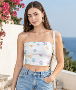 Floral Tube Top pastel floral lifestyle photo