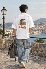 Go Where You Feel Alive oversized tee back print lifestyle photo