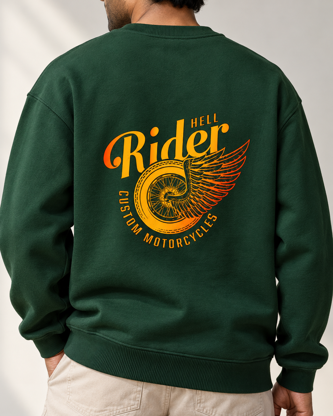 Hell Rider - Unisex Oversized Sweatshirt — garment detail