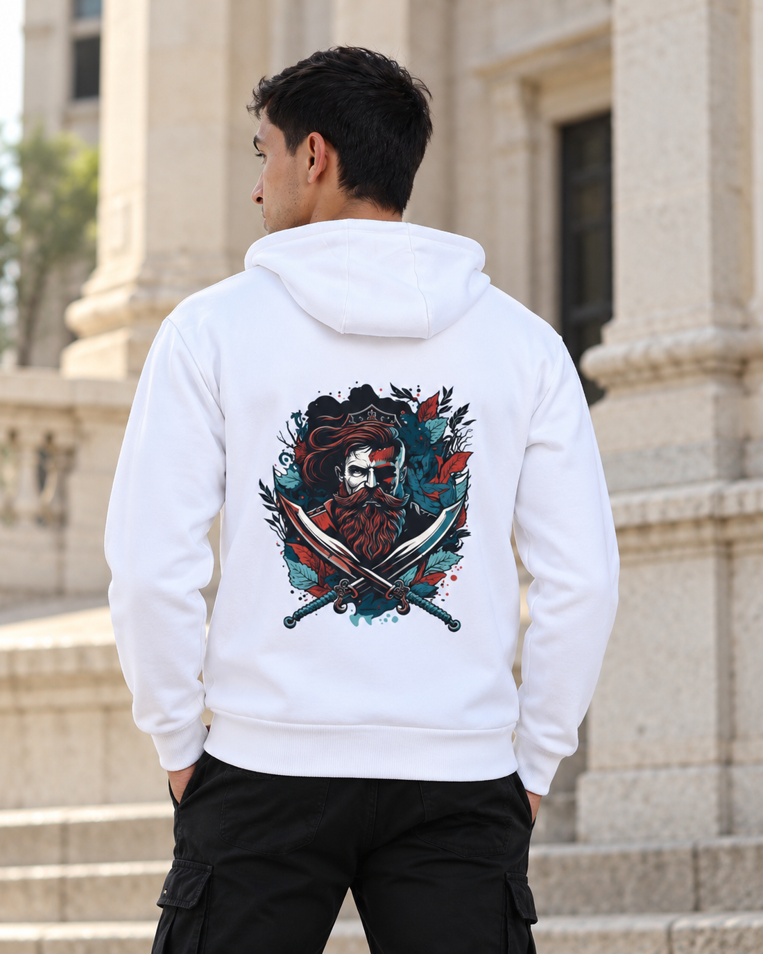 The Loop Zip Hoodie — male back lifestyle