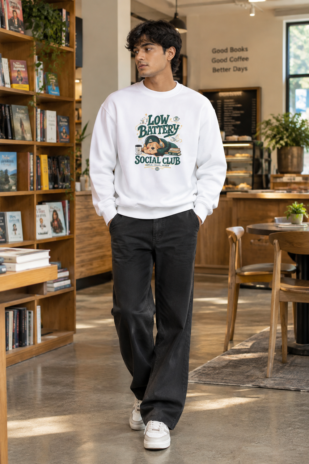 Low Battery Social Club Sweatshirt – Sleepy Dog Graphic Unisex