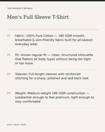 Men's Full Sleeve T-Shirt — product details, fabric, fit and care