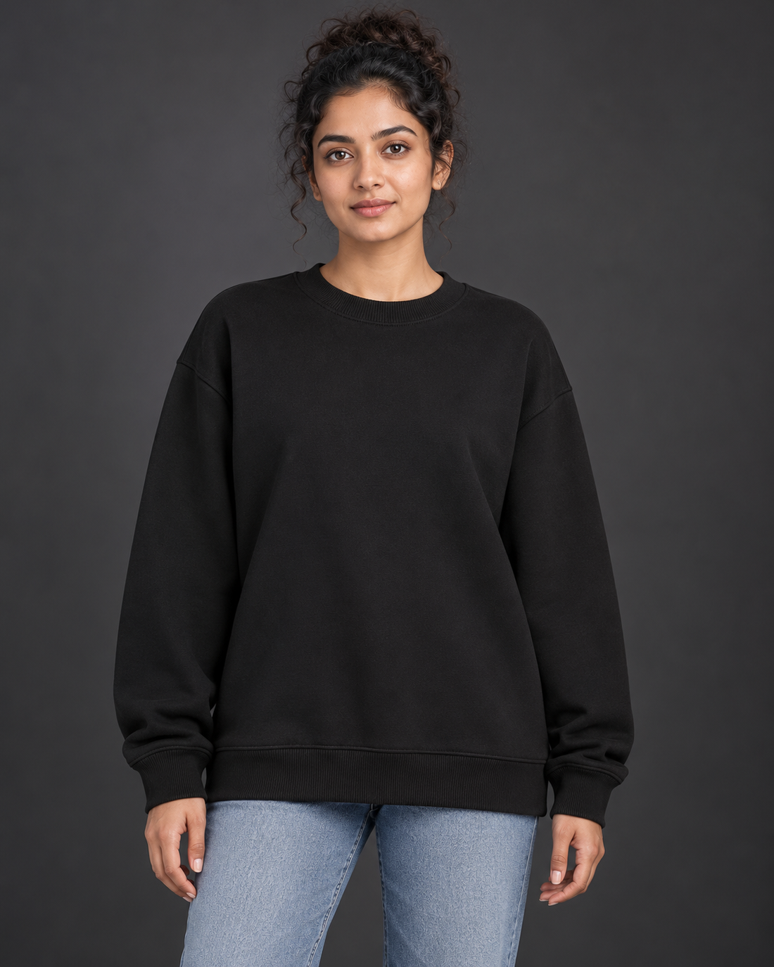 Neutral Mode-Unisex Oversized Sweatshirt — studio fit view