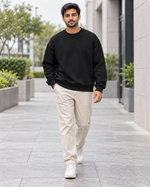 Neutral Mode-Unisex Oversized Sweatshirt — full-length front lifestyle
