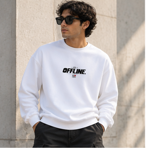 Offline Oversized Sweatshirt – Graphic Print Unisex Streetwear
