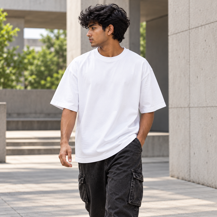 Oversized Cotton T-Shirt | Unisex Streetwear Fit Tee alternate view