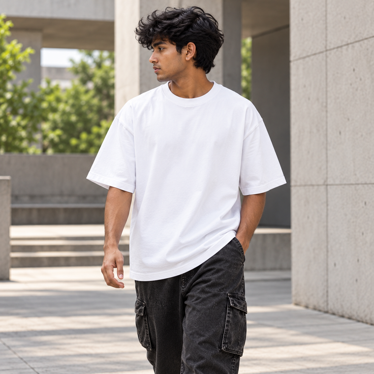 Oversized Cotton T-Shirt | Unisex Streetwear Fit Tee alternate view