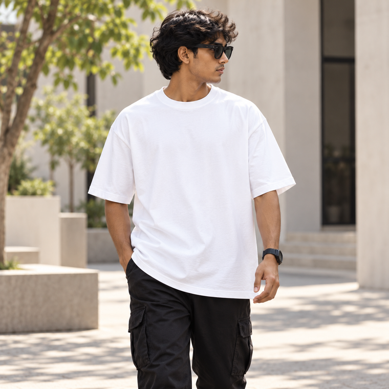 Everyday Oversized Unisex T-Shirt | 180 GSM Cotton Streetwear Tee alternate view