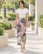 Painted Petal Pencil Skirt — walking lifestyle