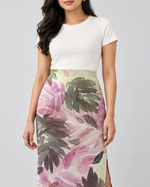 Painted Petal Pencil Skirt — garment detail