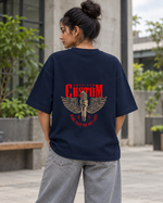 Plugged Freedom – Oversized Terry Tee — female back lifestyle