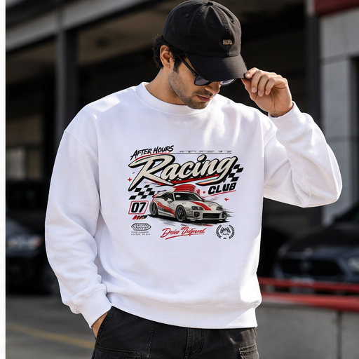 Racing Club Graphic Sweatshirt – Vintage Motorsport Print Unisex
