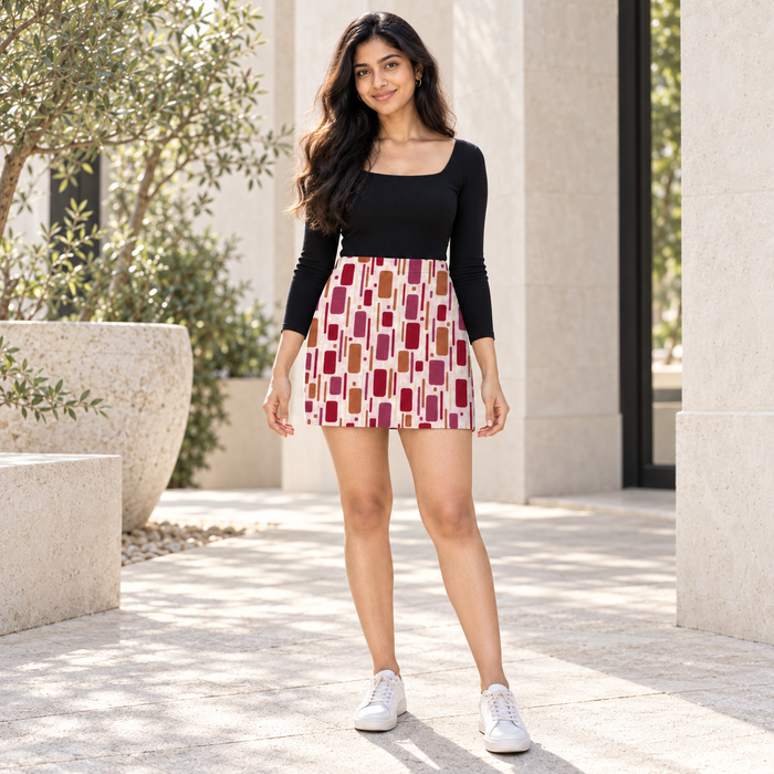 All-Over Print Mid-Rise Mini Skirt | Women's Stretch Poly-Spandex Skirt alternate view