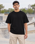 Slay Size Unisex Oversized Tee — plain front male lifestyle