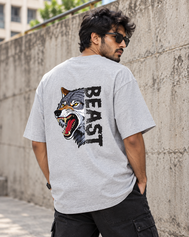 "Beast Mode" Unisex Oversized T-Shirt – 180 GSM 100% Cotton Streetwear Tee