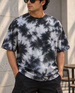 Oversized Tie Dye Unisex T-Shirt | Streetwear Fit — garment close-up