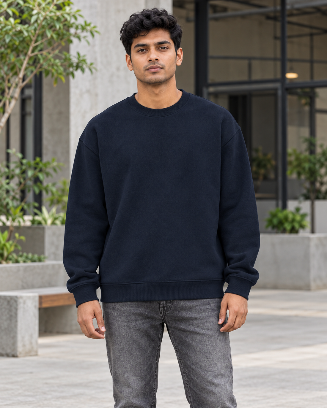 Torque Theory – Unisex Oversized Sweatshirt — plain front male lifestyle
