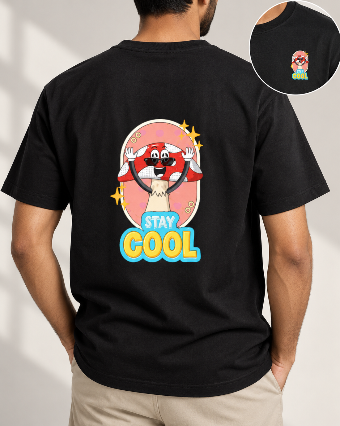 Stay Cool Trip Unisex Classic Crew T-Shirt — garment detail