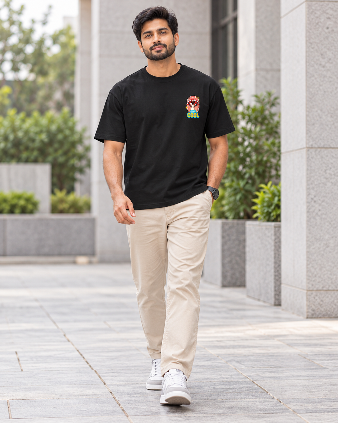 Stay Cool Trip Unisex Classic Crew T-Shirt — full-length front lifestyle
