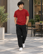 Classic Unisex Crew Neck T-Shirt – Bold Colours — walk lifestyle photo
